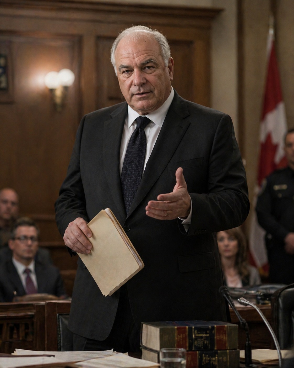 Tony Iavarone arguing a high-profile criminal case in court